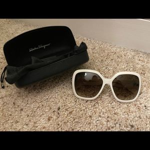 BRAND NEW White Ferragamo Sunglasses